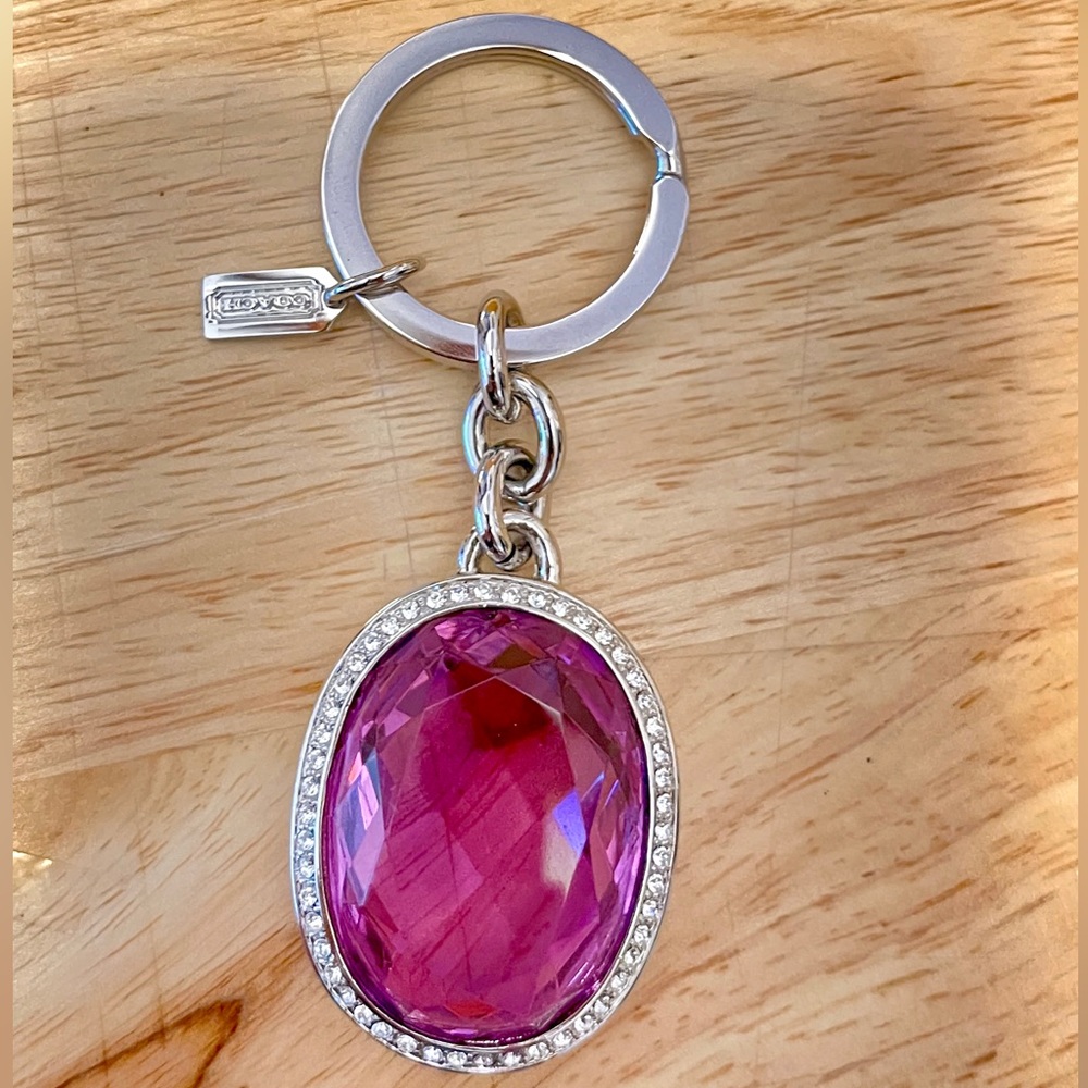 RARE!! Coach Authentic Purple Gem Jewel Keychain / Bag Charm